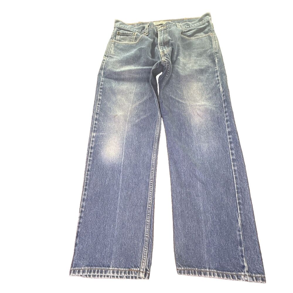 Levis 505 Regular Fit Jeans Mens 38x30 Medium Wash Blue Denim Straight Leg